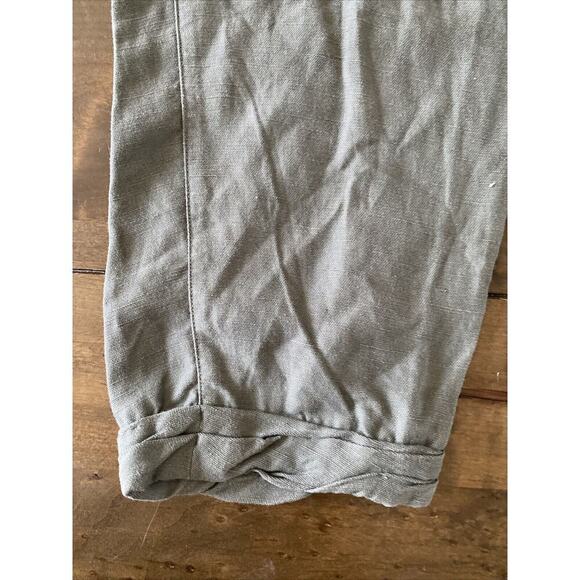 Wilfred Aritzia Cuffed Drawstring Green Linen Blend Casual Pants Vacation 8 - Picture 3 of 11